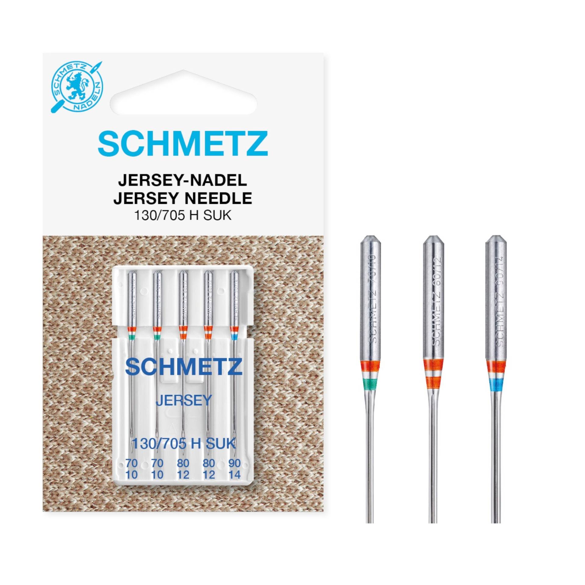 Schmetz Nähmaschinennadeln 130/705, Jersey 70-90 Schmetz Nähmaschinennadeln 130/705, Jersey 70-90 von Stoffe Hemmers