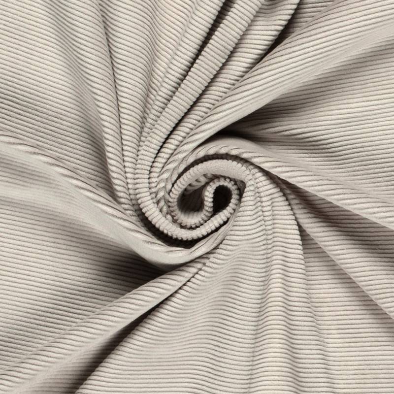 Nicki Cordjersey, silbergrau von Stoffe Hemmers