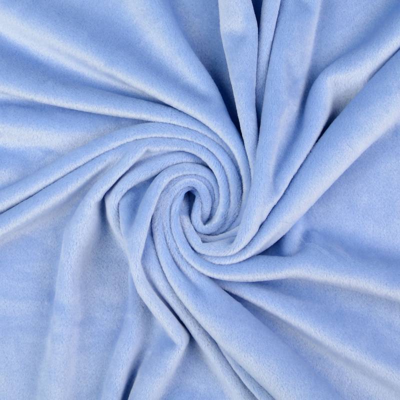 Nicki-Fleece uni, blau von Stoffe Hemmers