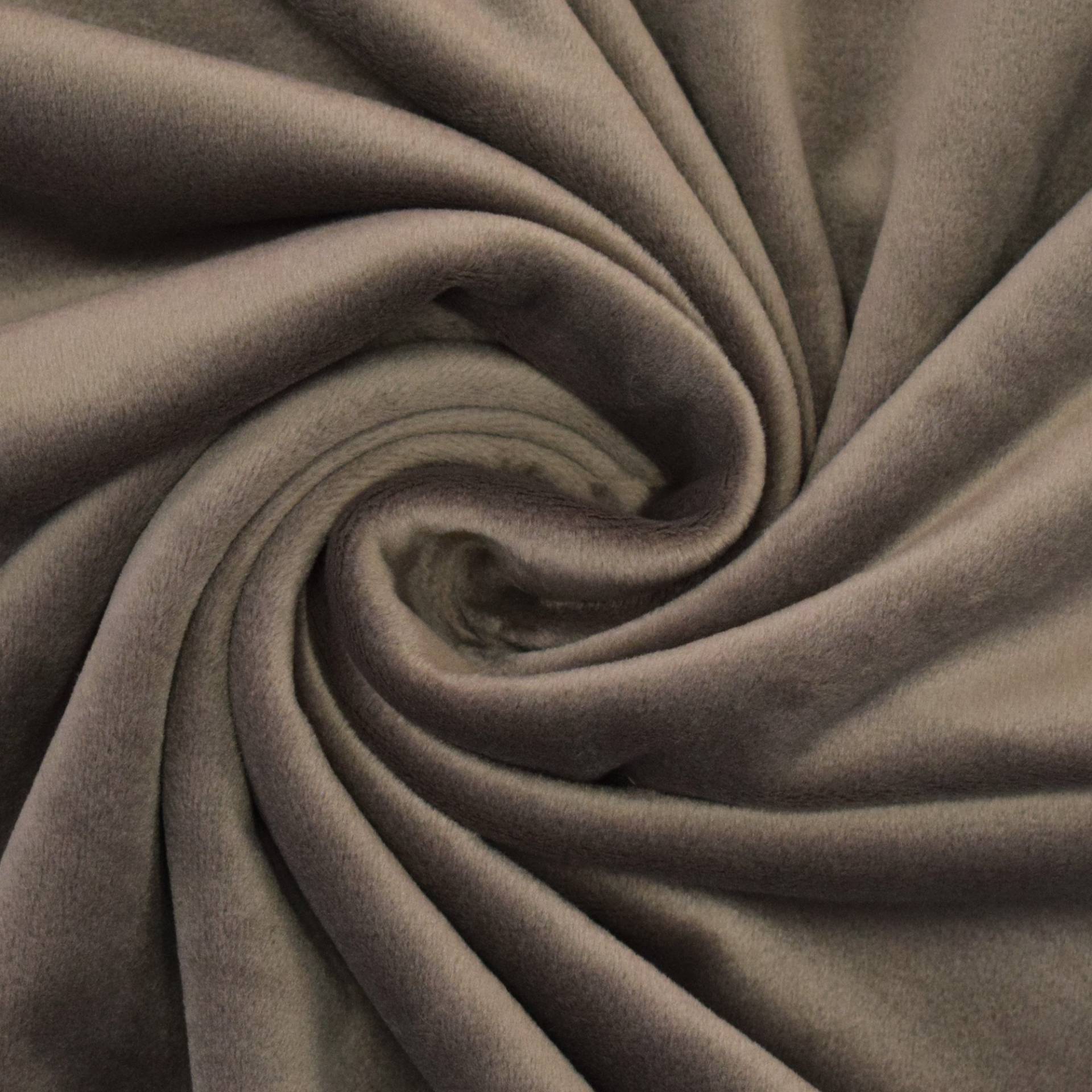 Nicki-Fleece uni, braun Nicki-Fleece uni, braun von Stoffe Hemmers