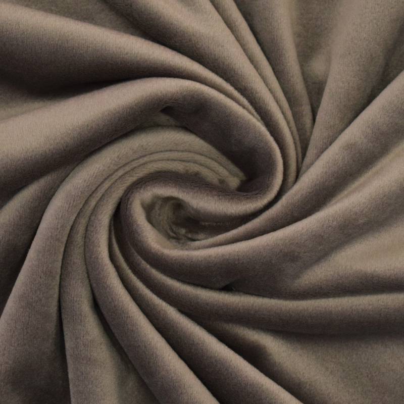 Nicki-Fleece uni, braun von Stoffe Hemmers
