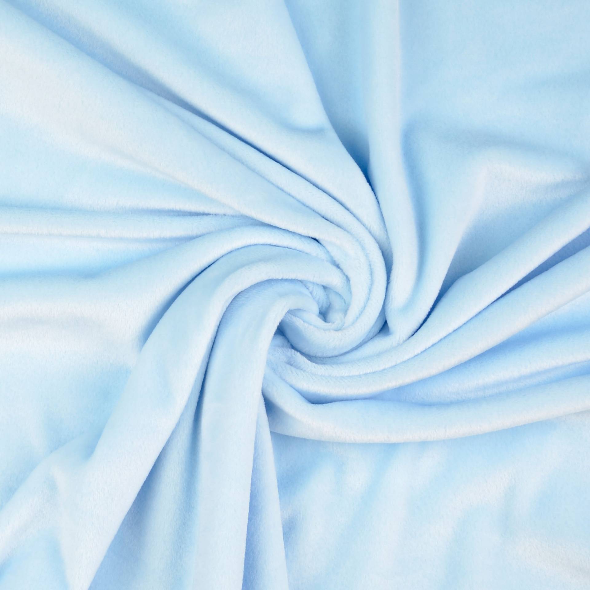 Nicki-Fleece uni, hellblau von Stoffe Hemmers