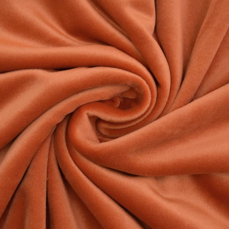 Nicki-Fleece uni, orange von Stoffe Hemmers