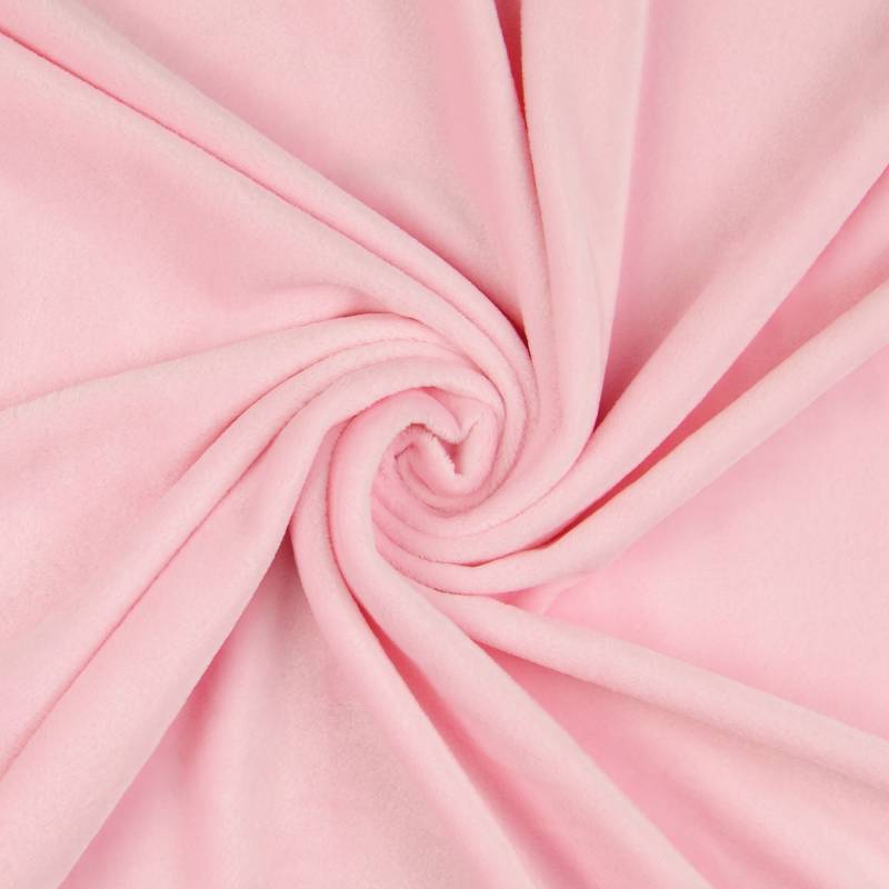 Nicki-Fleece uni, rosa von Stoffe Hemmers