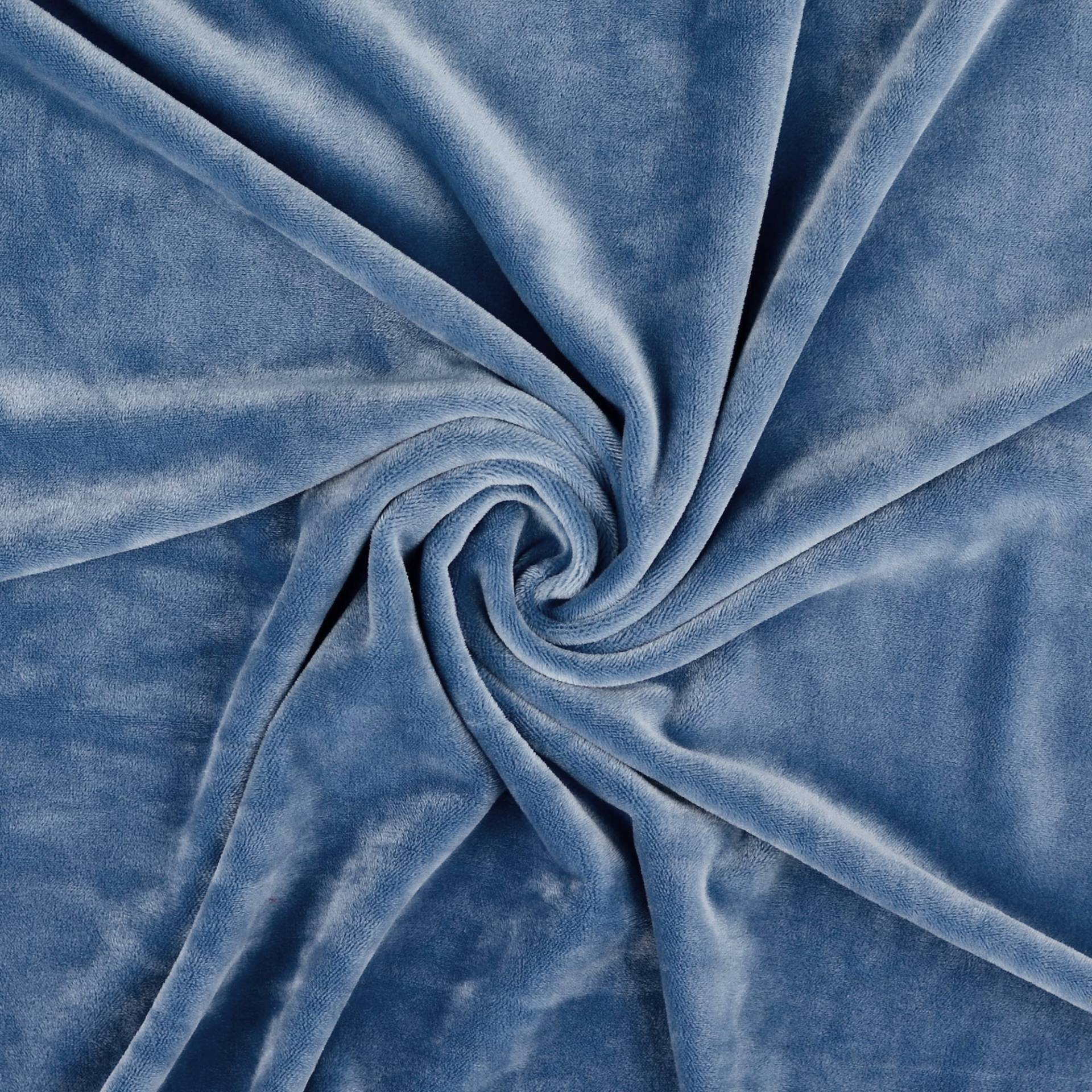 Nicki Stoff Ice Velvet Cloudy, jeansblau Nicki Stoff Ice Velvet Cloudy, jeansblau von Stoffe Hemmers