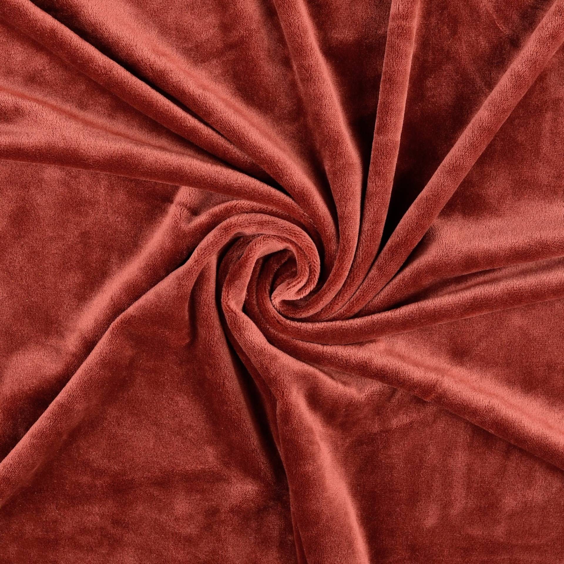 Nicki Stoff Ice Velvet Cloudy, rostrot Nicki Stoff Ice Velvet Cloudy, rostrot von Stoffe Hemmers