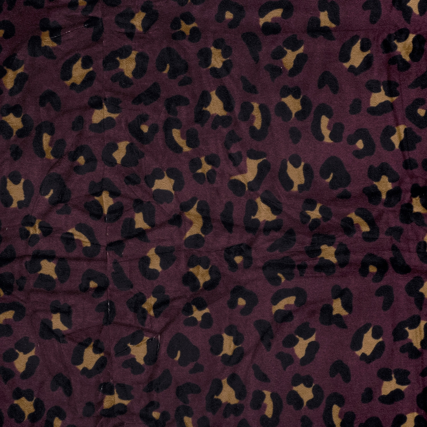 Nickistoff Leopard, aubergine von Stoffe Hemmers
