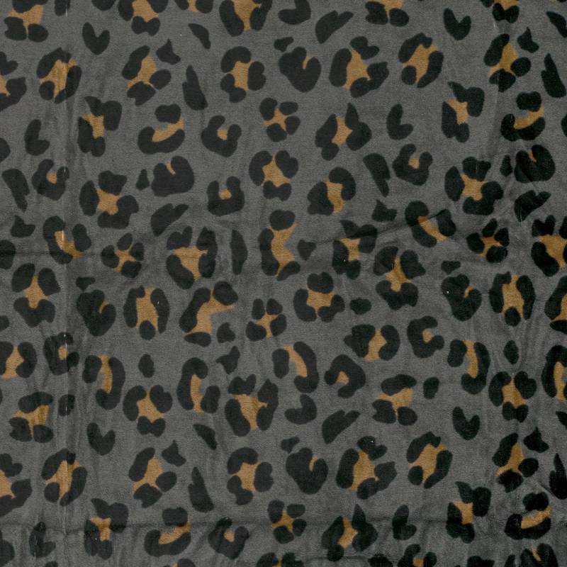 Nickistoff Leopard, dunkelgrau Nickistoff Leopard, dunkelgrau von Stoffe Hemmers