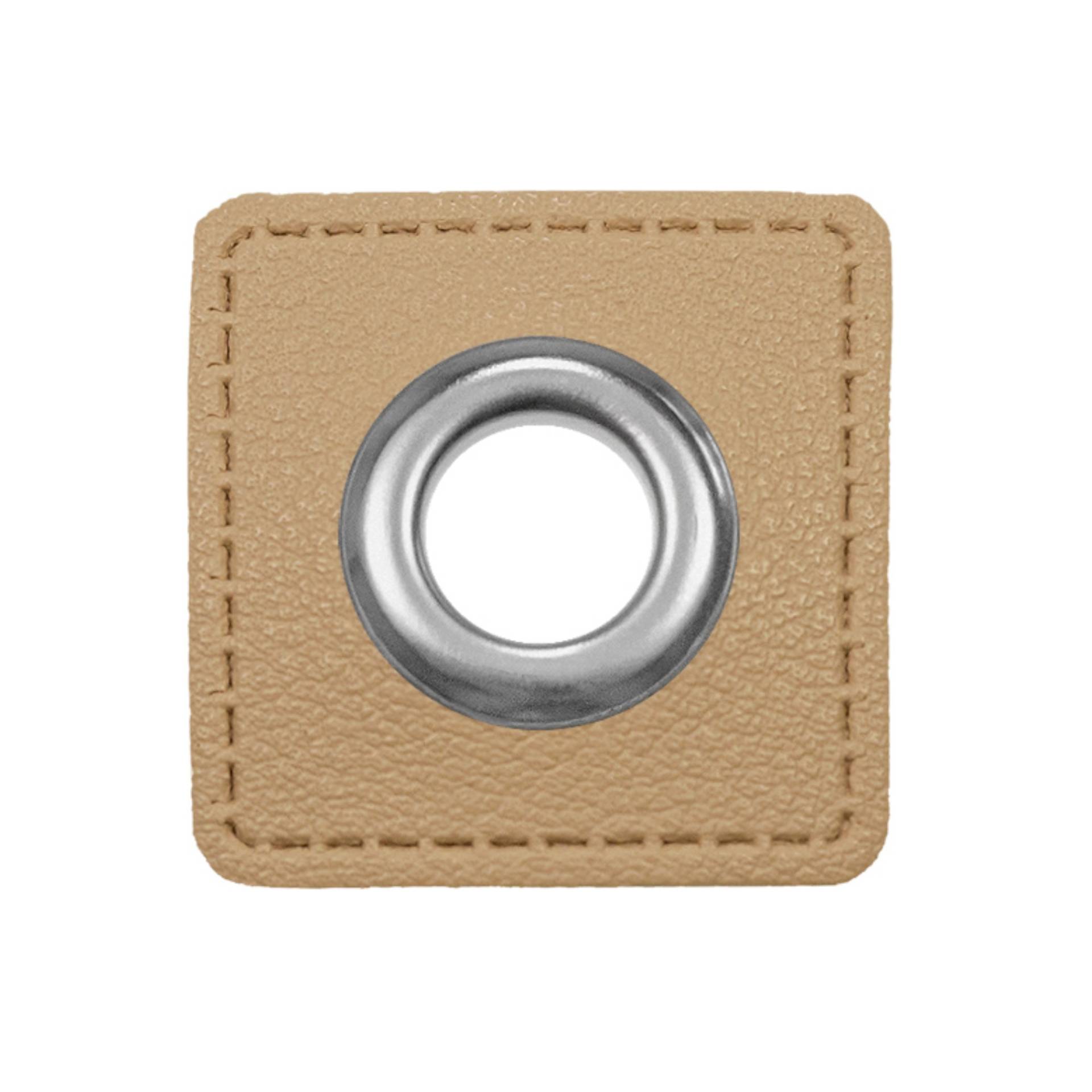 Ösen-Patch Lederimitat, beige Ösen-Patch Lederimitat, beige von Stoffe Hemmers