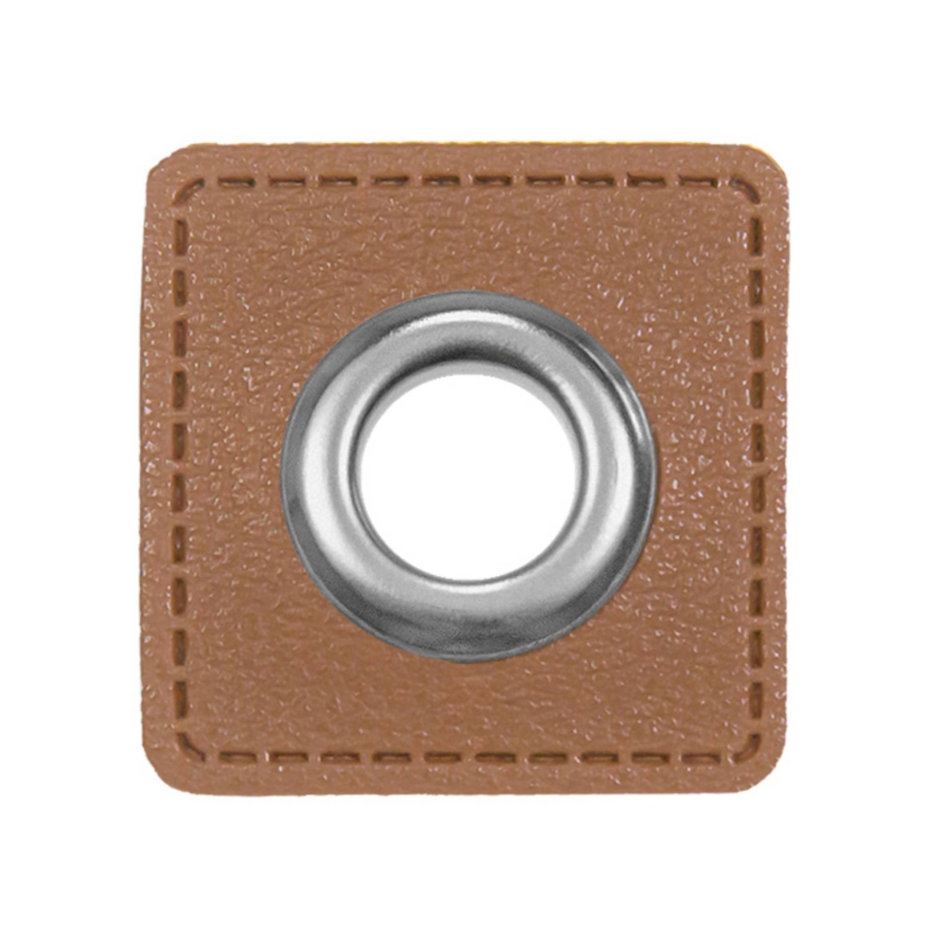 Ösen-Patch Lederimitat, mittelbraun Ösen-Patch Lederimitat, mittelbraun von Stoffe Hemmers