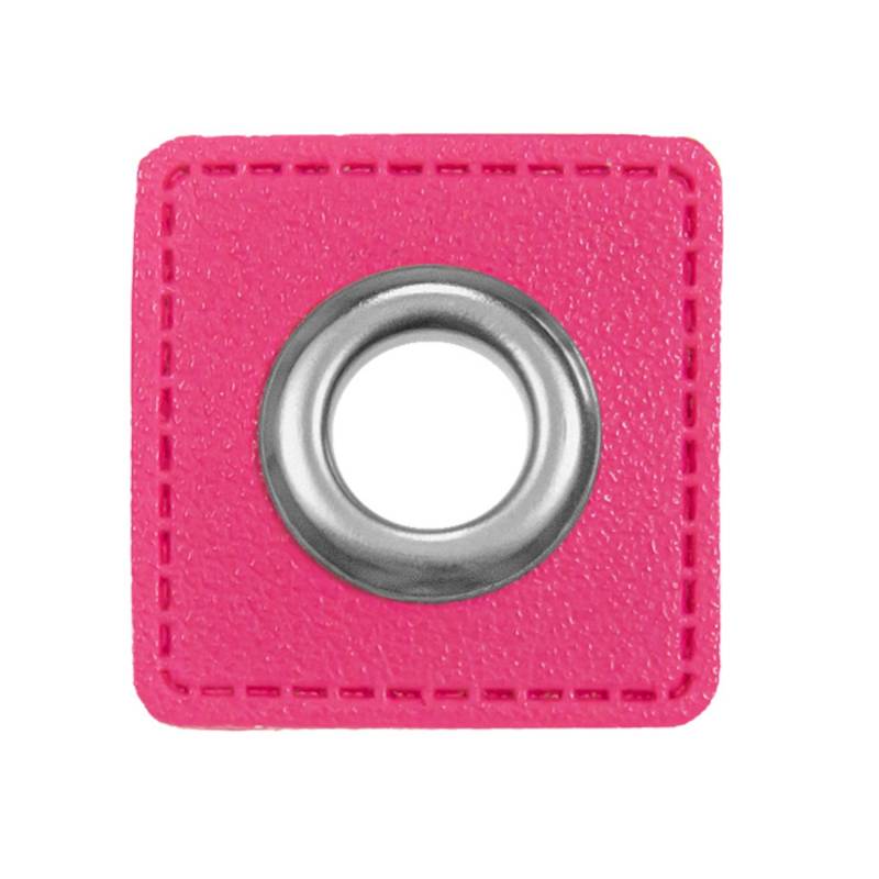 Ösen-Patch Lederimitat, pink von Stoffe Hemmers