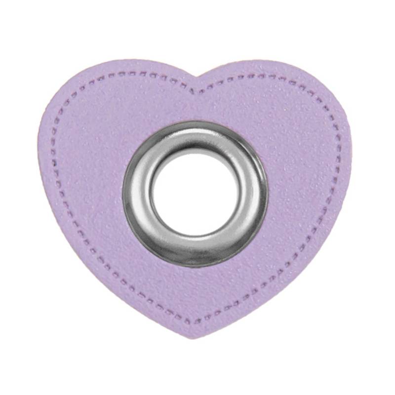 Ösen-Patch Lederimitat Herzen, lavendel Ösen-Patch Lederimitat Herzen, lavendel von Stoffe Hemmers