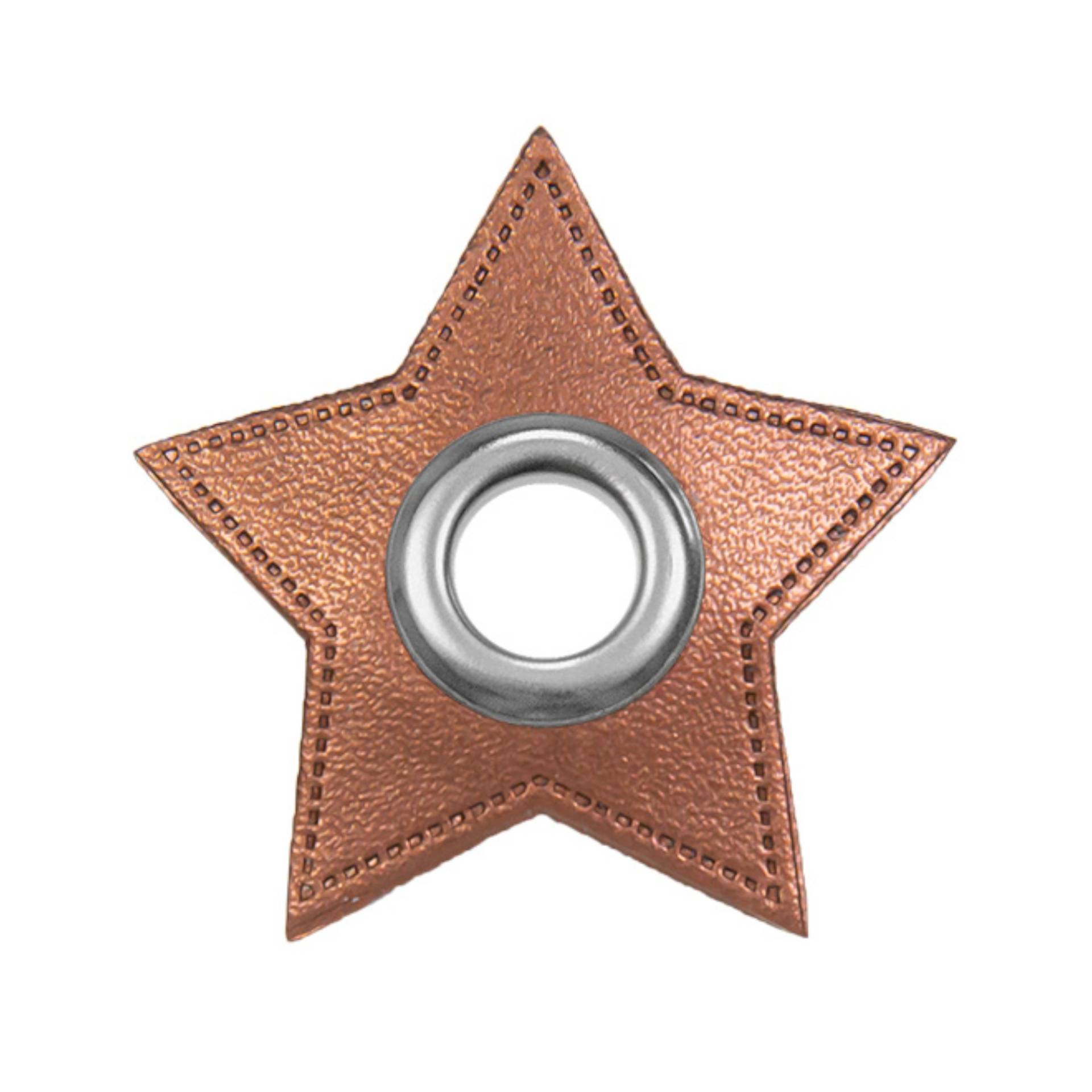 Ösen-Patch Lederimitat Stern, bronze glänzend von Stoffe Hemmers