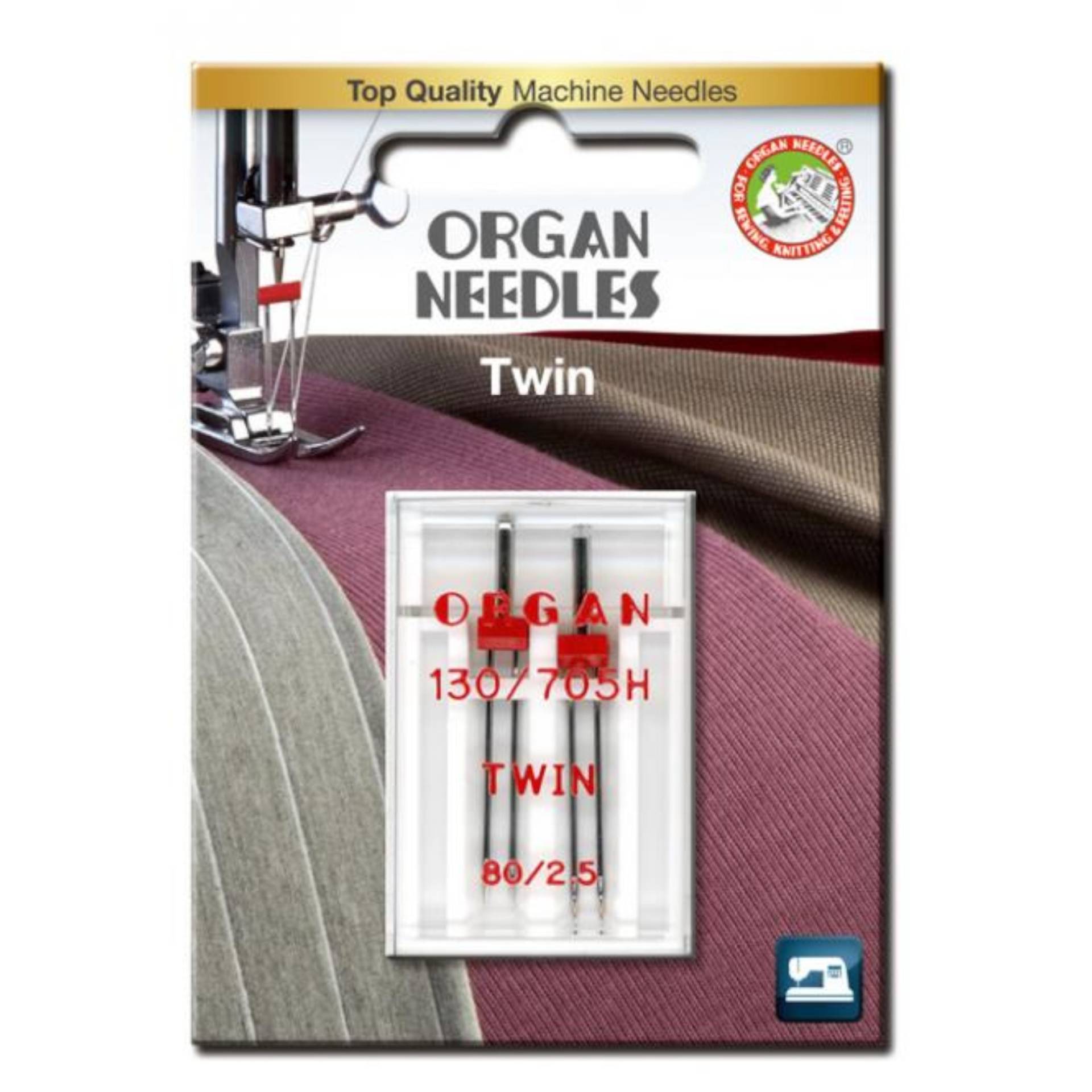 Organ Doppelnadel / Zwillingsnadel 130/705, 80/2,5 mm Organ Doppelnadel / Zwillingsnadel 130/705, 80/2,5 mm von Stoffe Hemmers