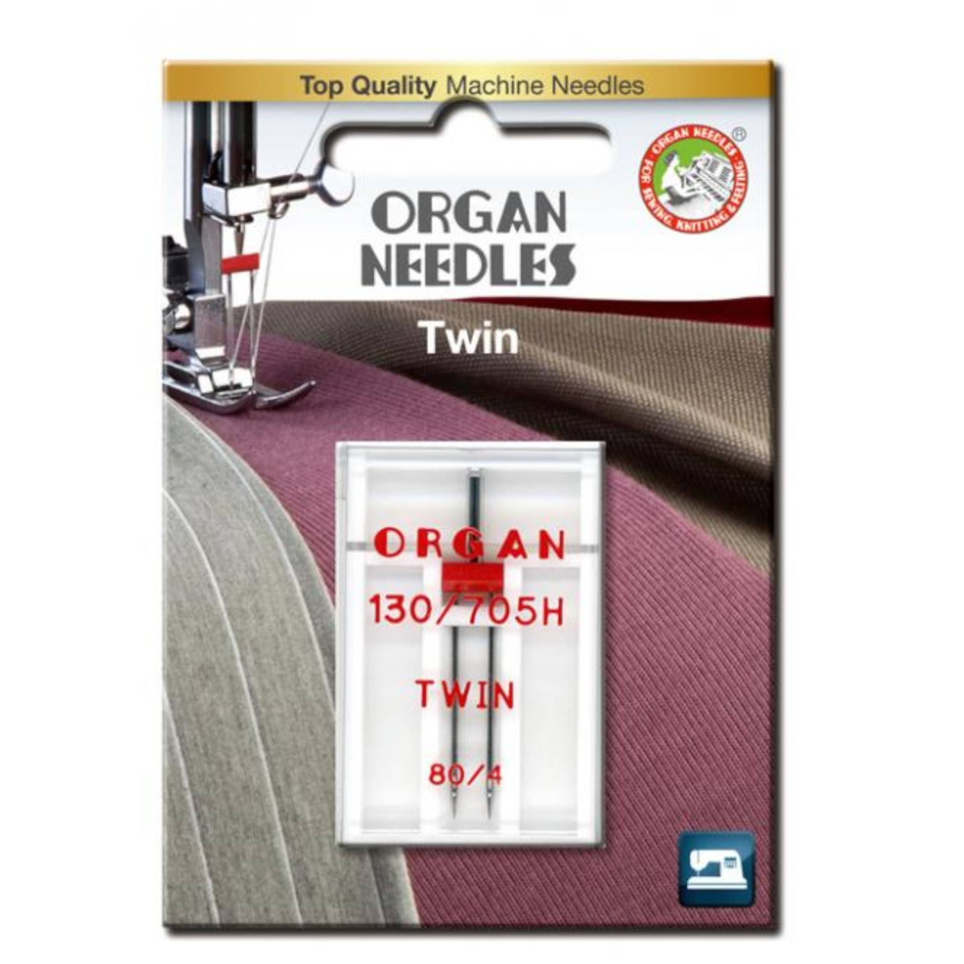 Organ Doppelnadel / Zwillingsnadel 130/705, 80/4,0 mm von Stoffe Hemmers