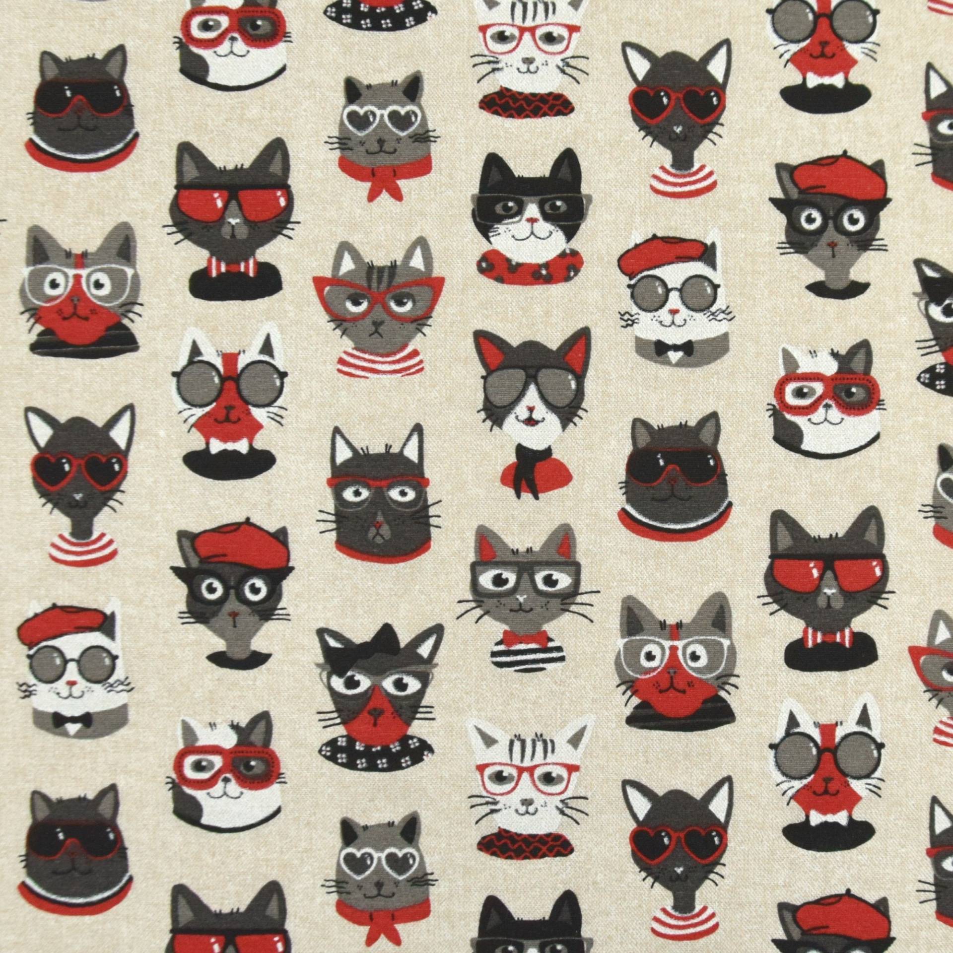 Dekostoff Ottoman Fashion Cats, hellbeige Dekostoff Ottoman Fashion Cats, hellbeige von Stoffe Hemmers