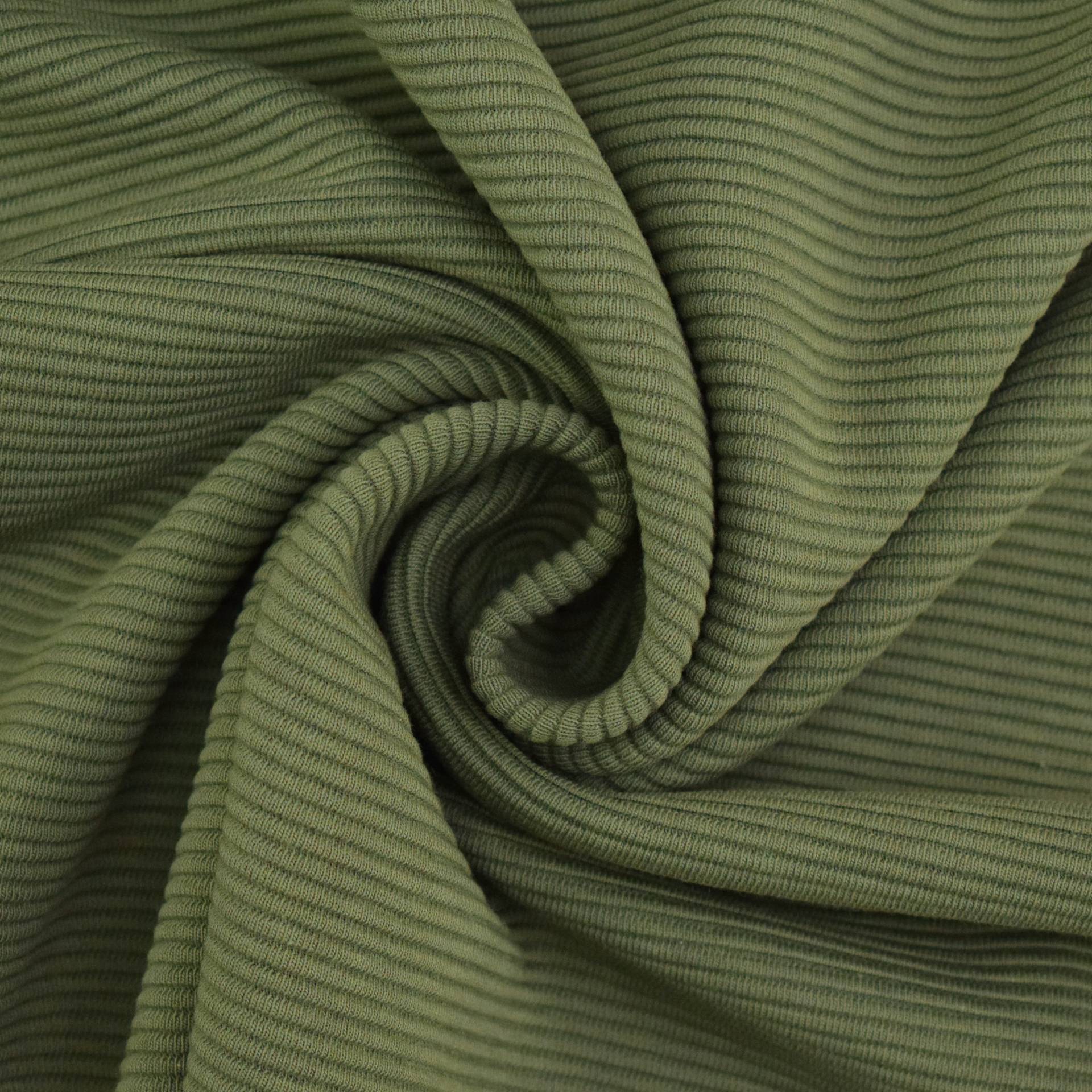 Ottoman Jersey uni, olivgrün von Stoffe Hemmers