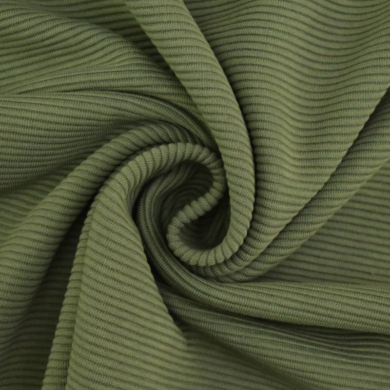 Ottoman Jersey uni, olivgrün von Stoffe Hemmers