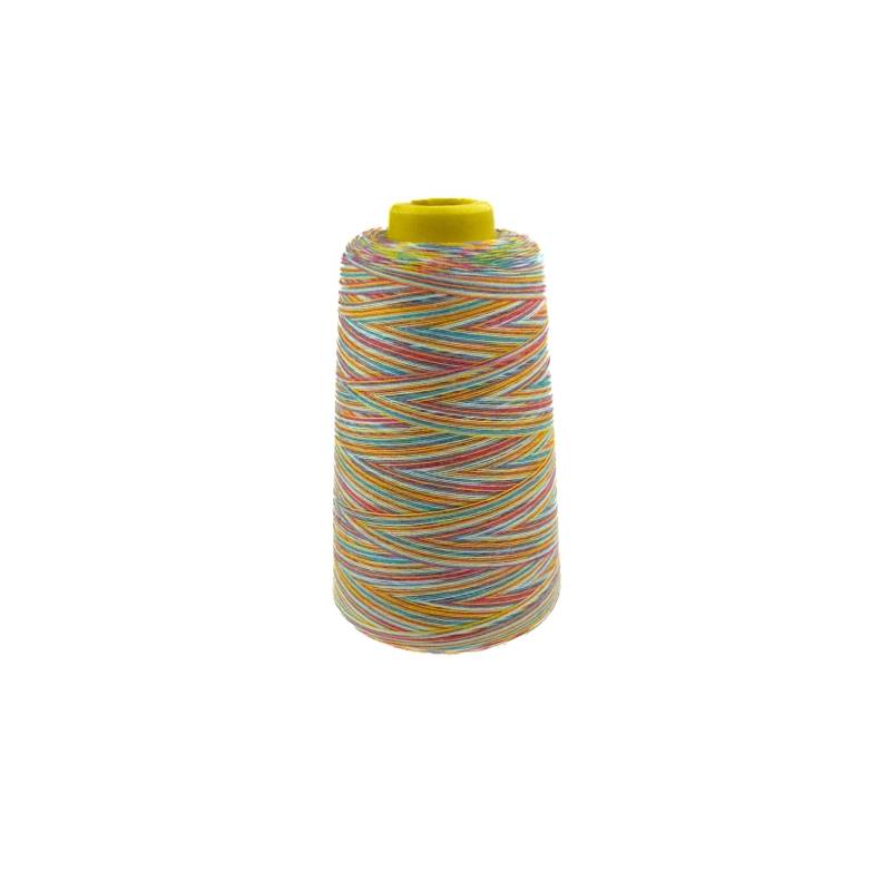 Overlockgarn Rainbow, 2700 m - gelb/rosa/blau von Stoffe Hemmers