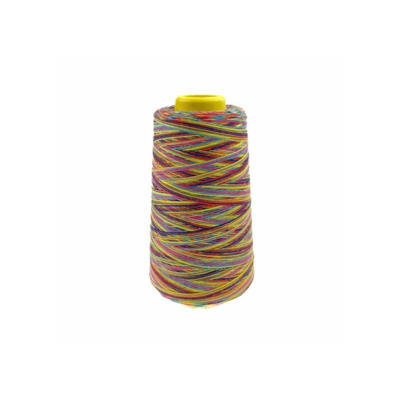 Overlockgarn Rainbow, 2700 m - rot/gelb/blau von Stoffe Hemmers