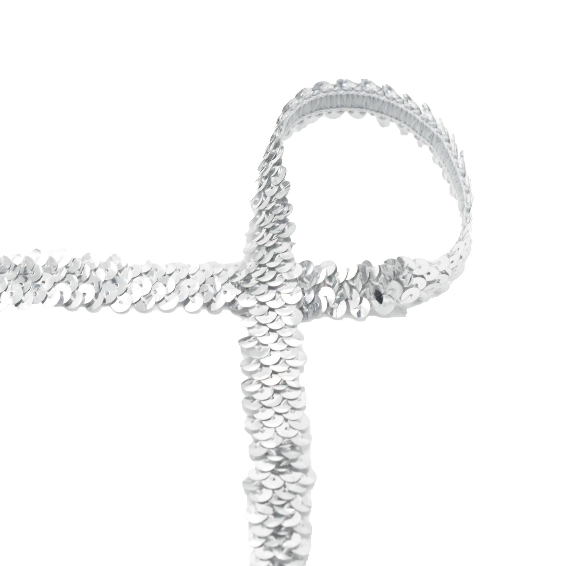 Paillettenborte uni 2 cm, silber Paillettenborte uni 2 cm, silber von Stoffe Hemmers