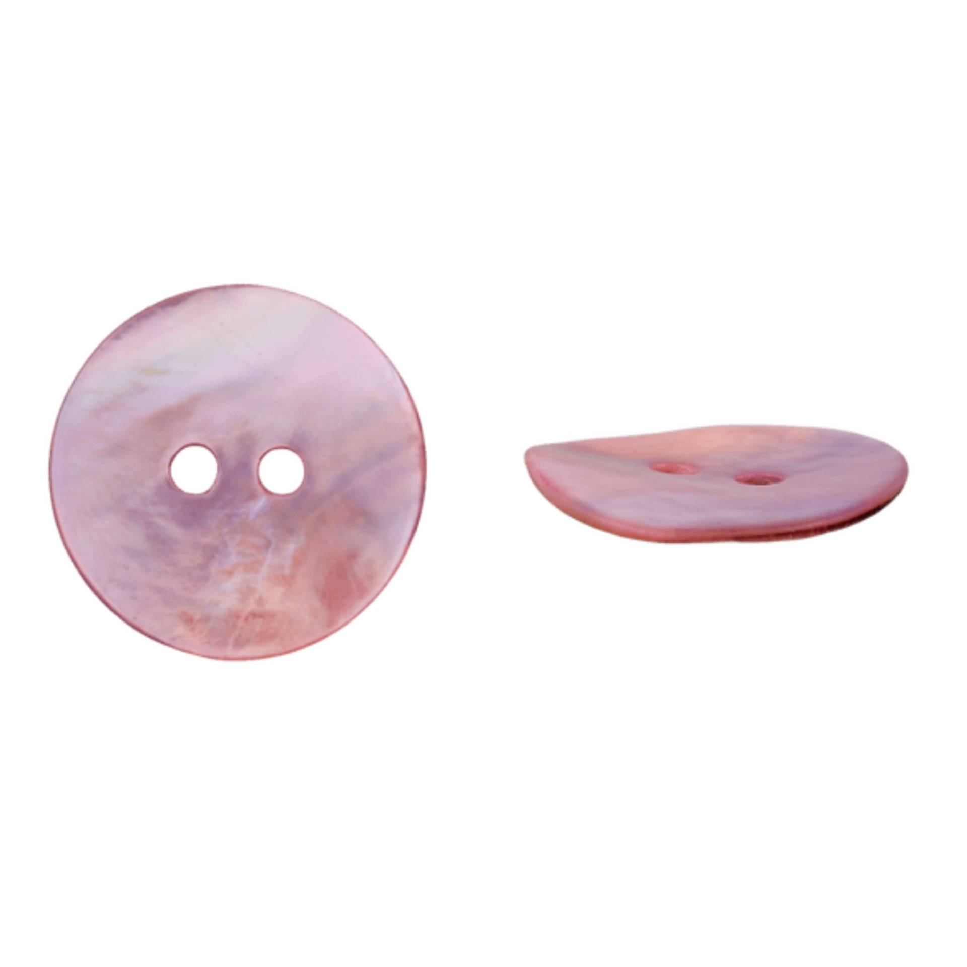 Perlmuttknopf 2-Loch,12 mm, rosa /Stck. von Stoffe Hemmers