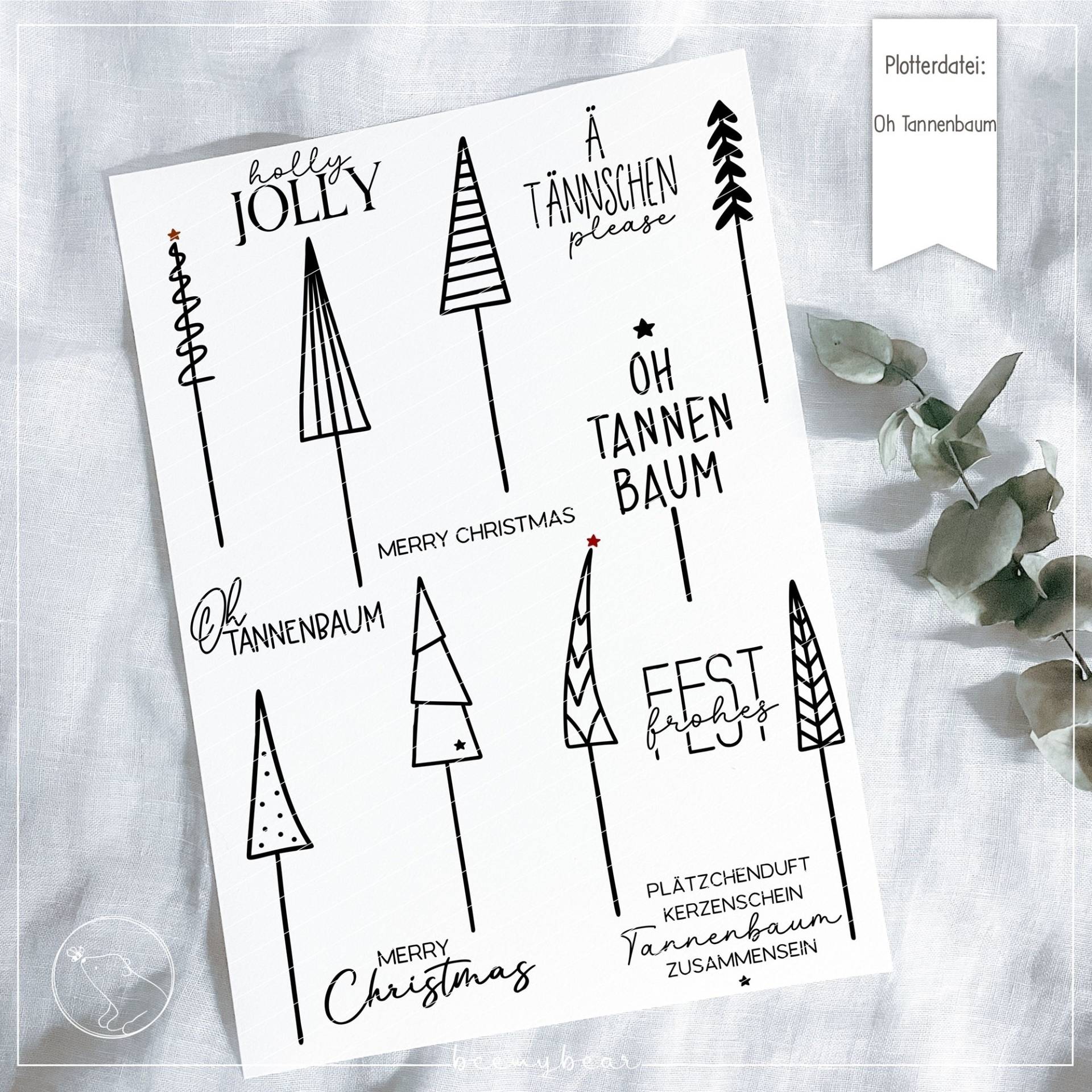Plotterdatei beemybear Oh Tannenbaum Plotterdatei beemybear Oh Tannenbaum von Stoffe Hemmers