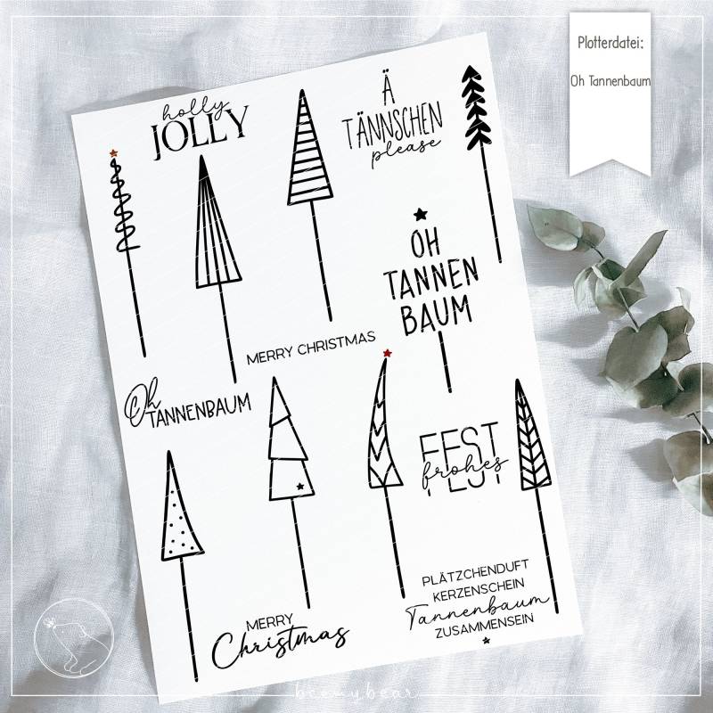 Plotterdatei beemybear Oh Tannenbaum Plotterdatei beemybear Oh Tannenbaum von Stoffe Hemmers