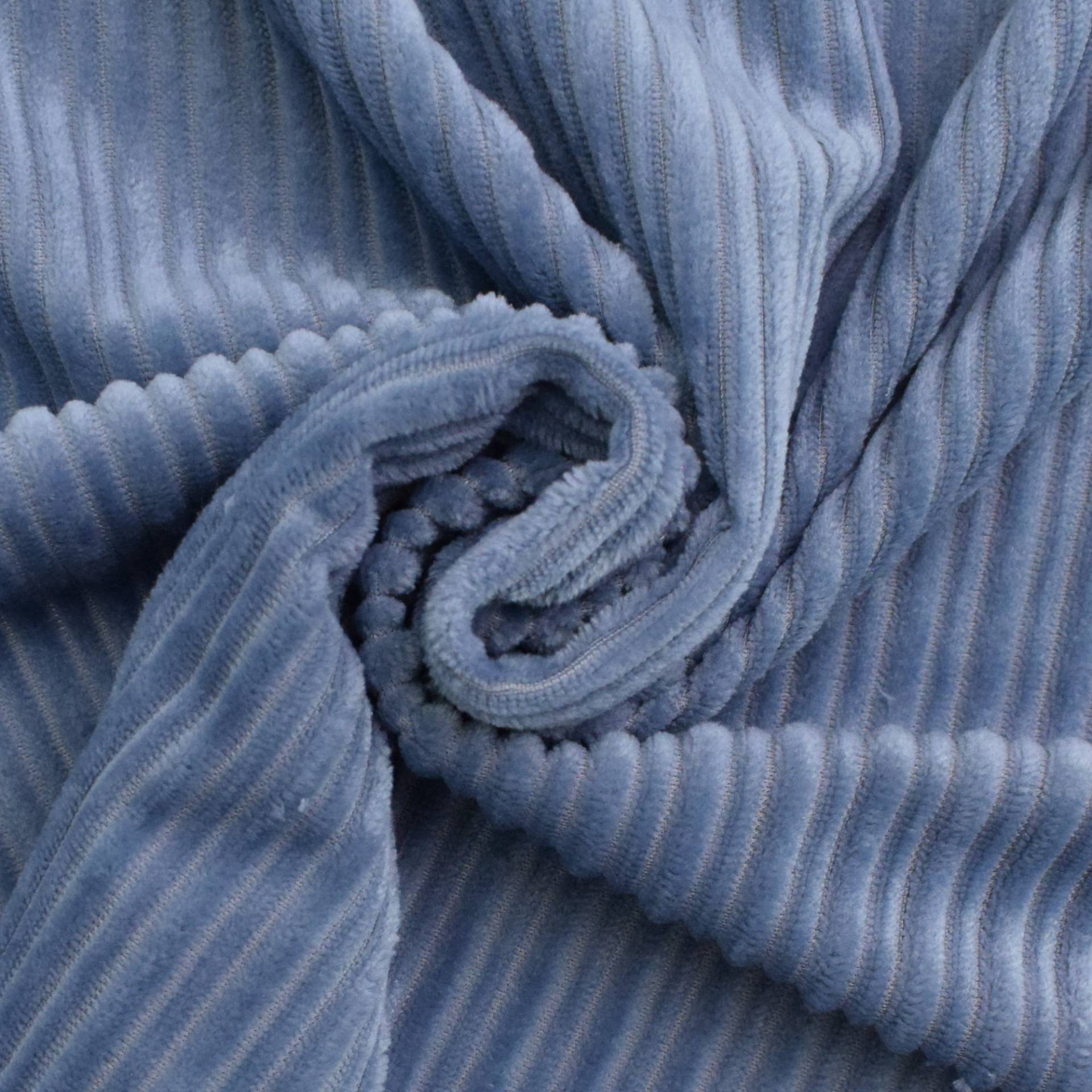 Polyester Breitcord Feli, blaugrau von Stoffe Hemmers