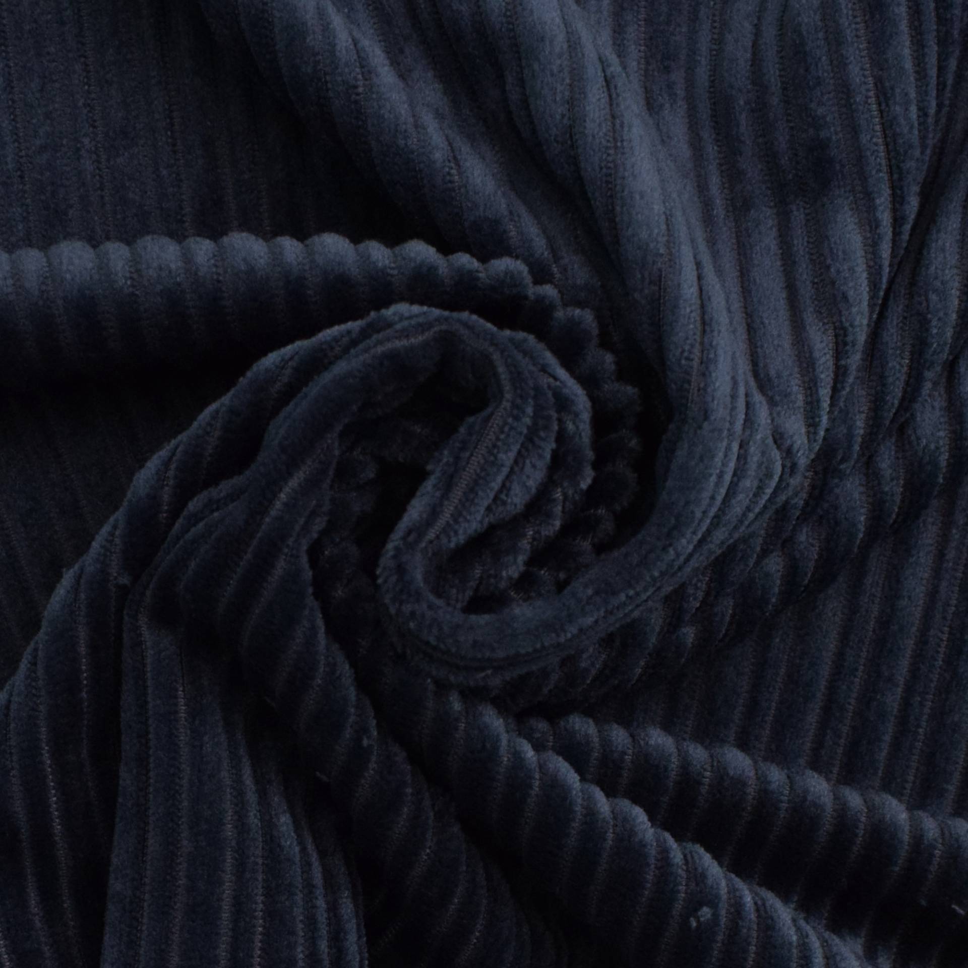 Polyester Breitcord Feli, dunkelblau von Stoffe Hemmers