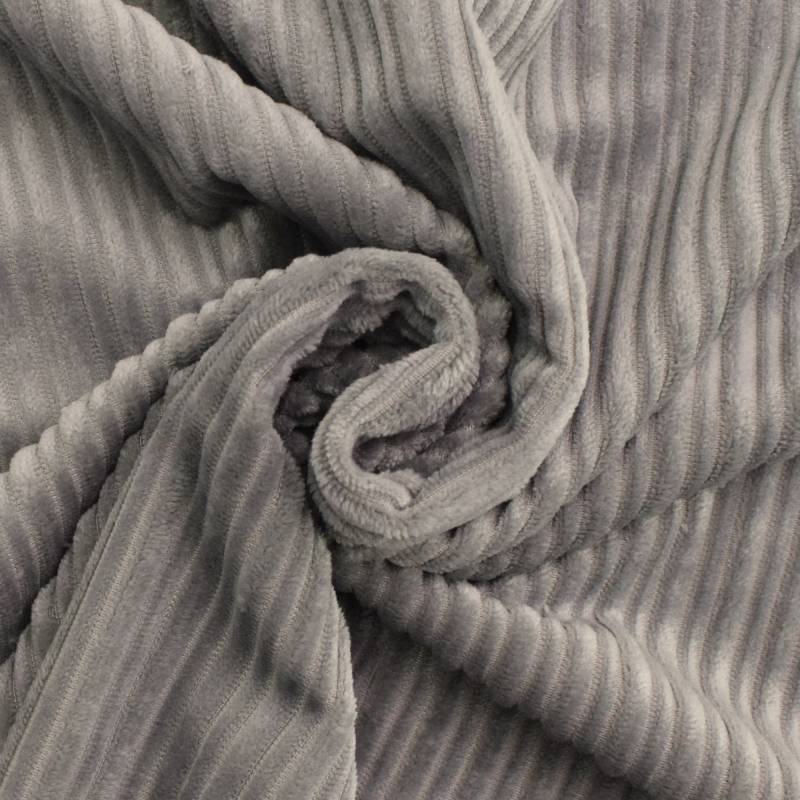 Polyester Breitcord Feli, grau von Stoffe Hemmers