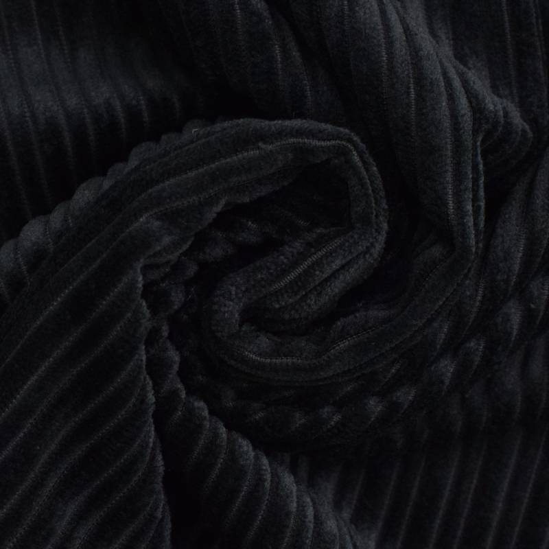 Polyester Breitcord Feli, schwarz von Stoffe Hemmers