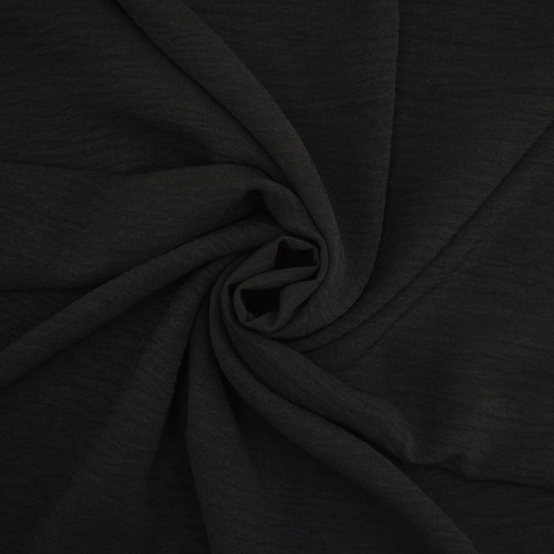 Polyester Krepp Uni, schwarz von Stoffe Hemmers