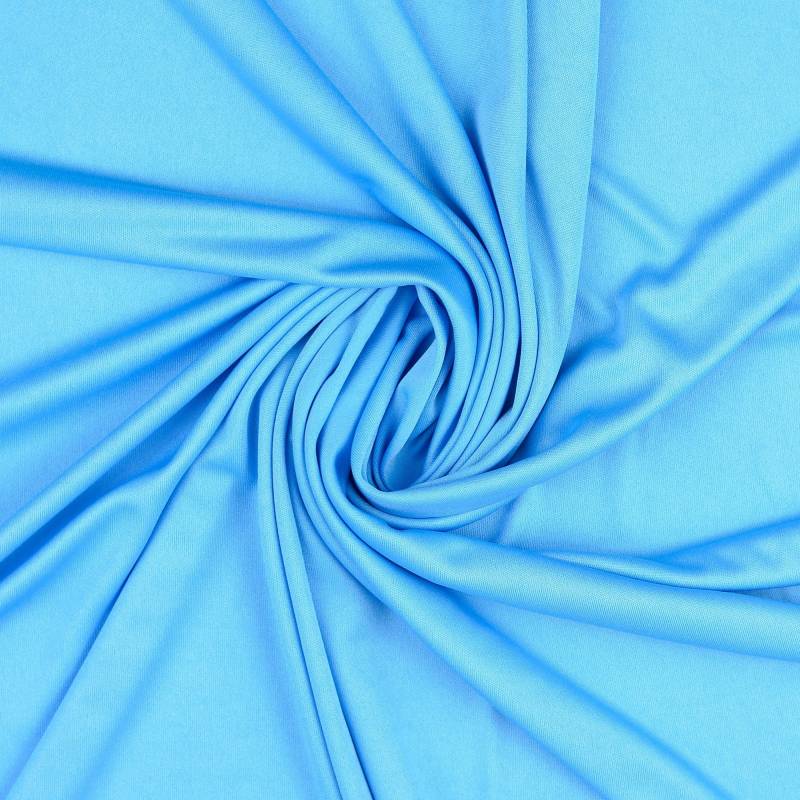 Polyesterjersey, türkis von Stoffe Hemmers
