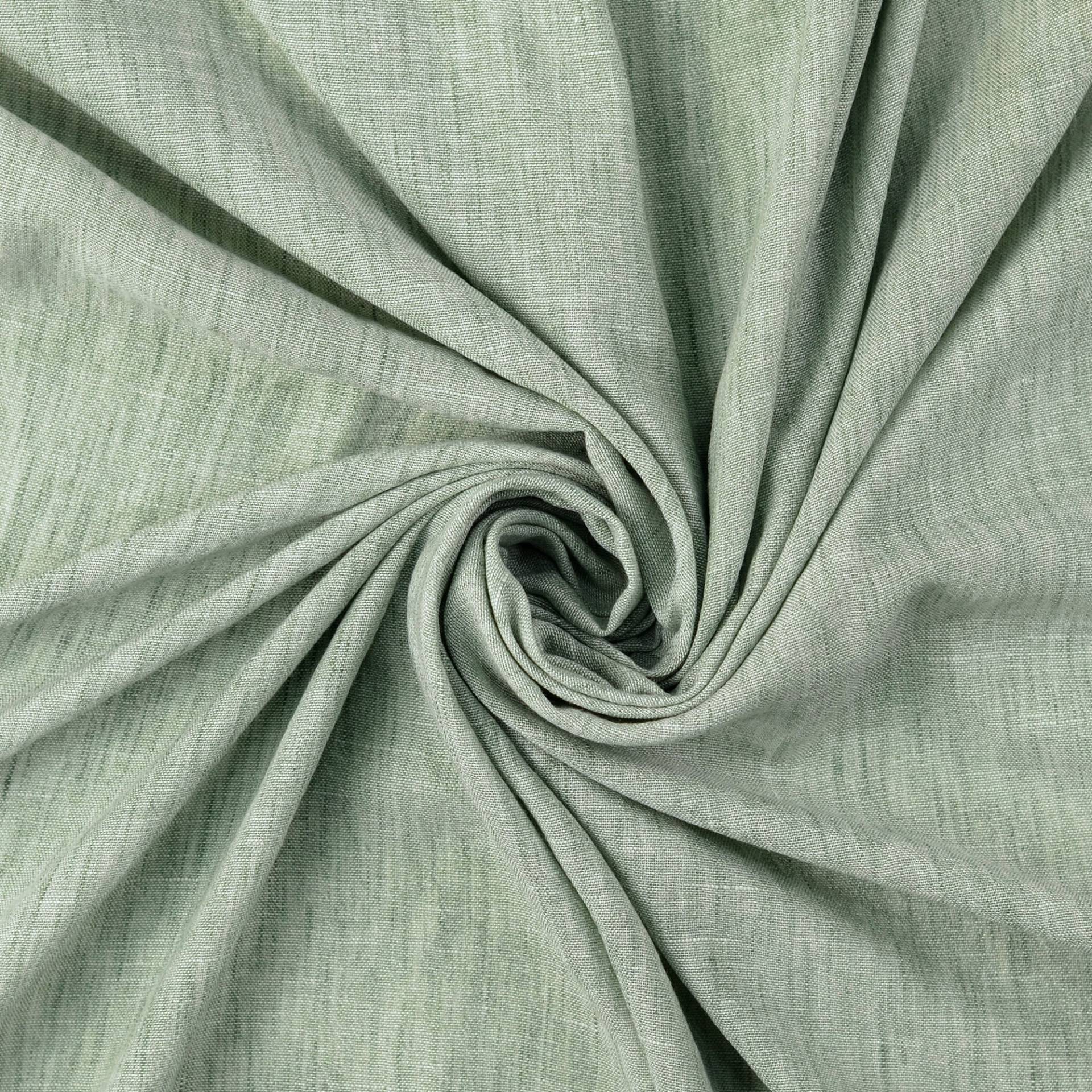 Polyesterstoff Leinen Look Melange, grün von Stoffe Hemmers