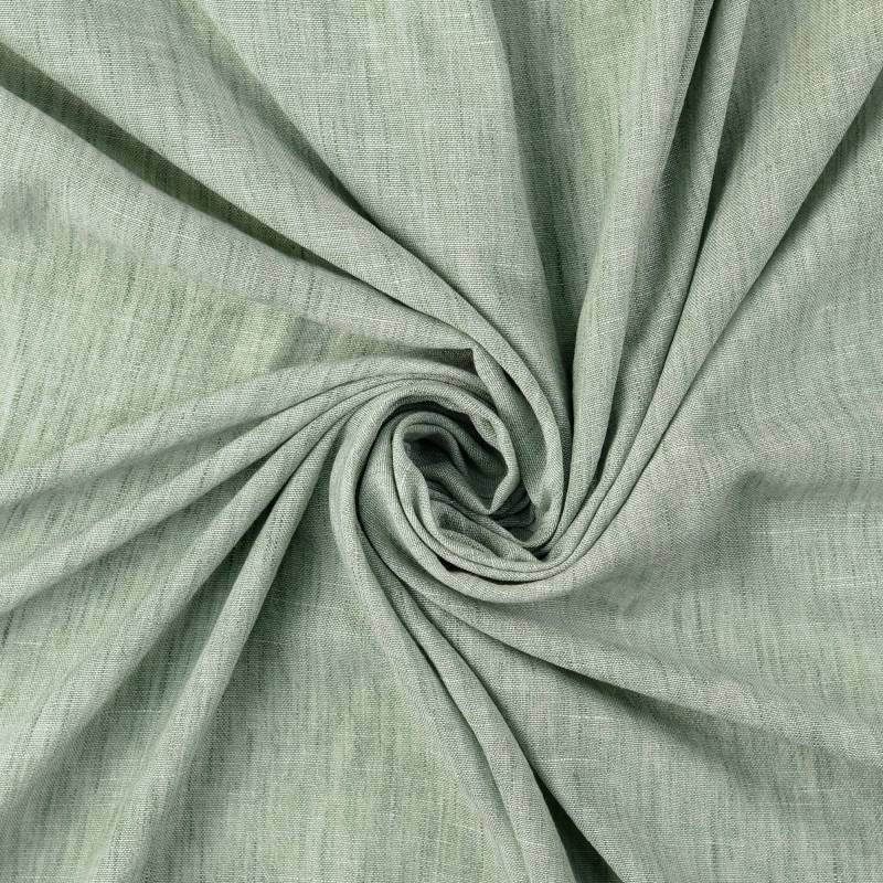 Polyesterstoff Leinen Look Melange, grün von Stoffe Hemmers