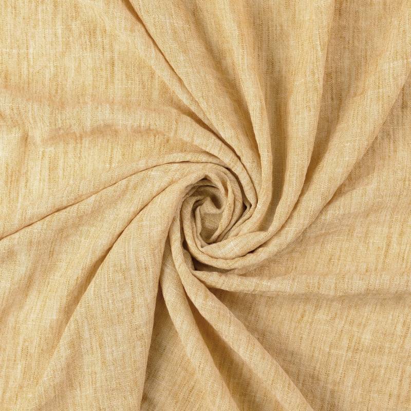 Polyesterstoff Leinen Look Melange, senfgelb von Stoffe Hemmers