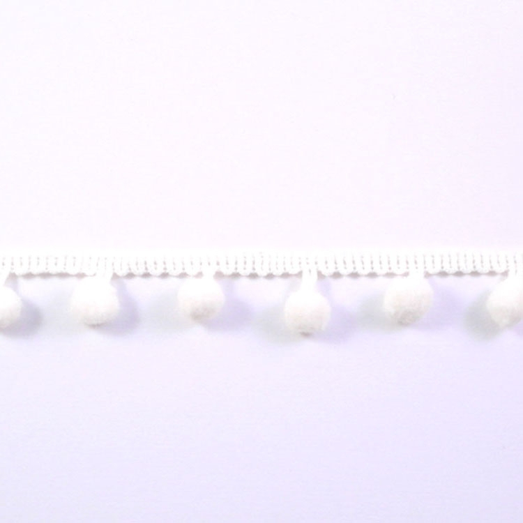 Pomponborte mittelgroß, 20 mm, wollweiss von Stoffe Hemmers