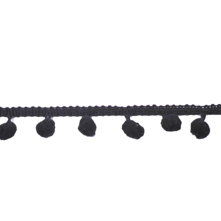 Pomponborte mittelgroß, schwarz 20 mm von Stoffe Hemmers