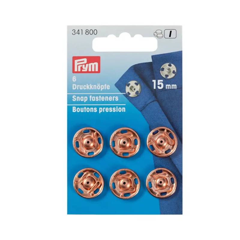 Prym 6 Annähdruckknöpfe, 15 mm, roségold von Stoffe Hemmers