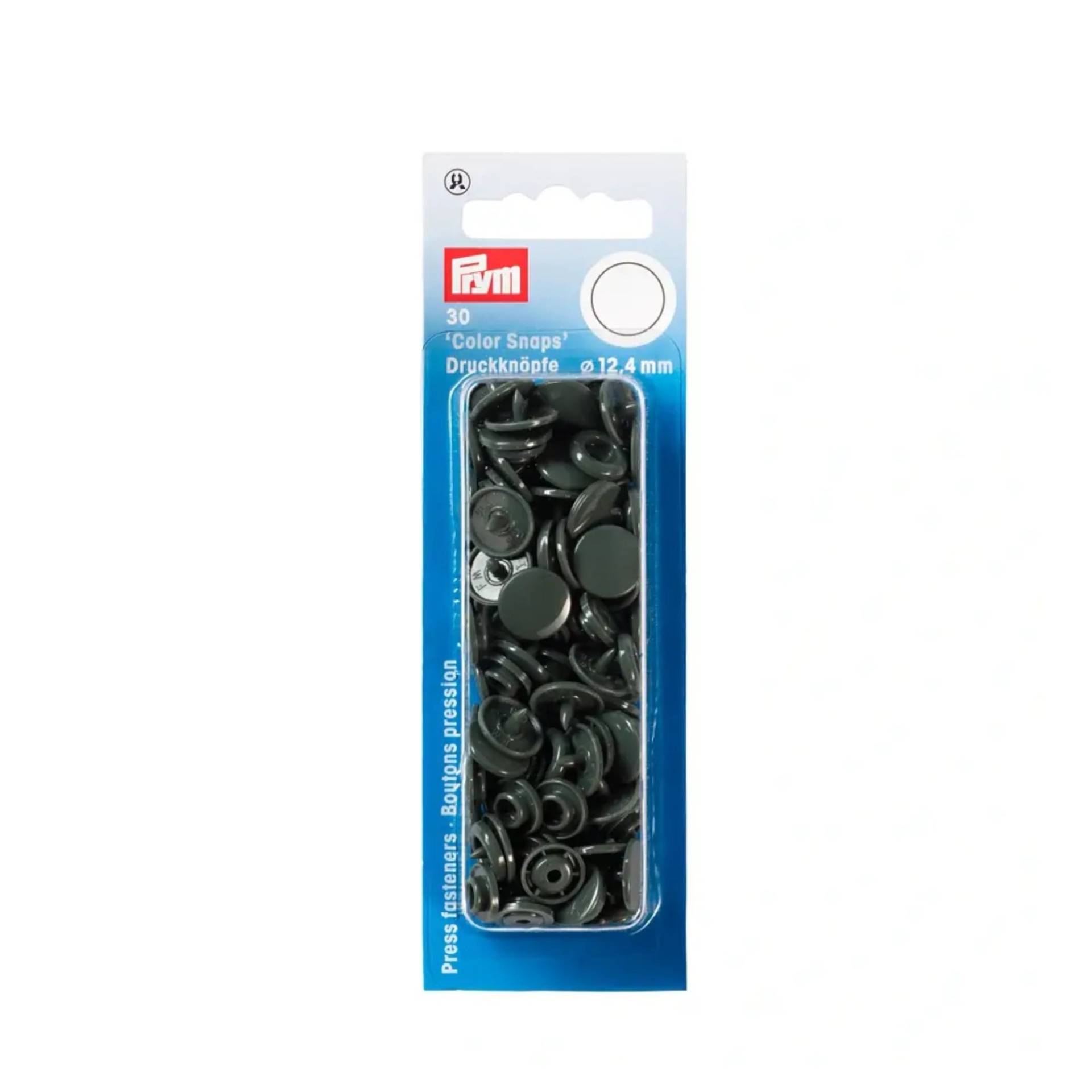 Prym Druckknöpfe Color Snaps rund 12,4 mm, dunkelgrau von Stoffe Hemmers