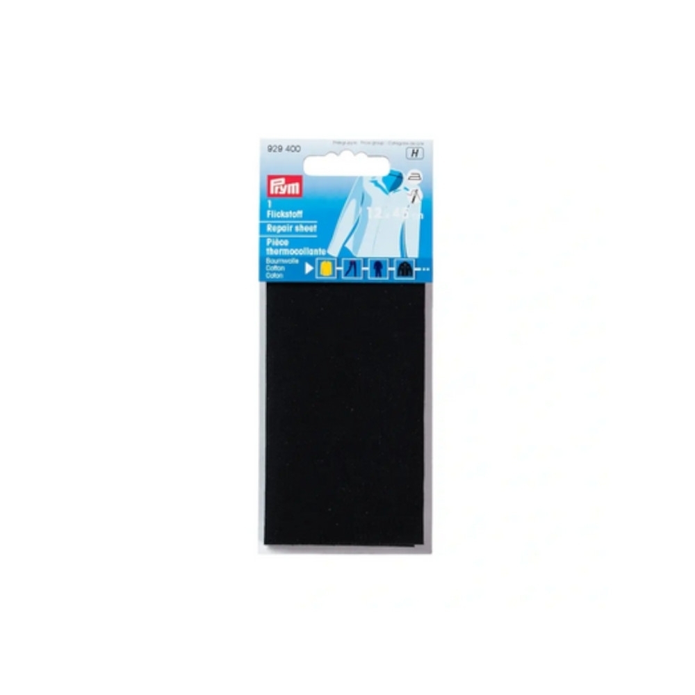 Prym Flickstoff aufbügelbar, 12 x 45 cm, schwarz von Stoffe Hemmers