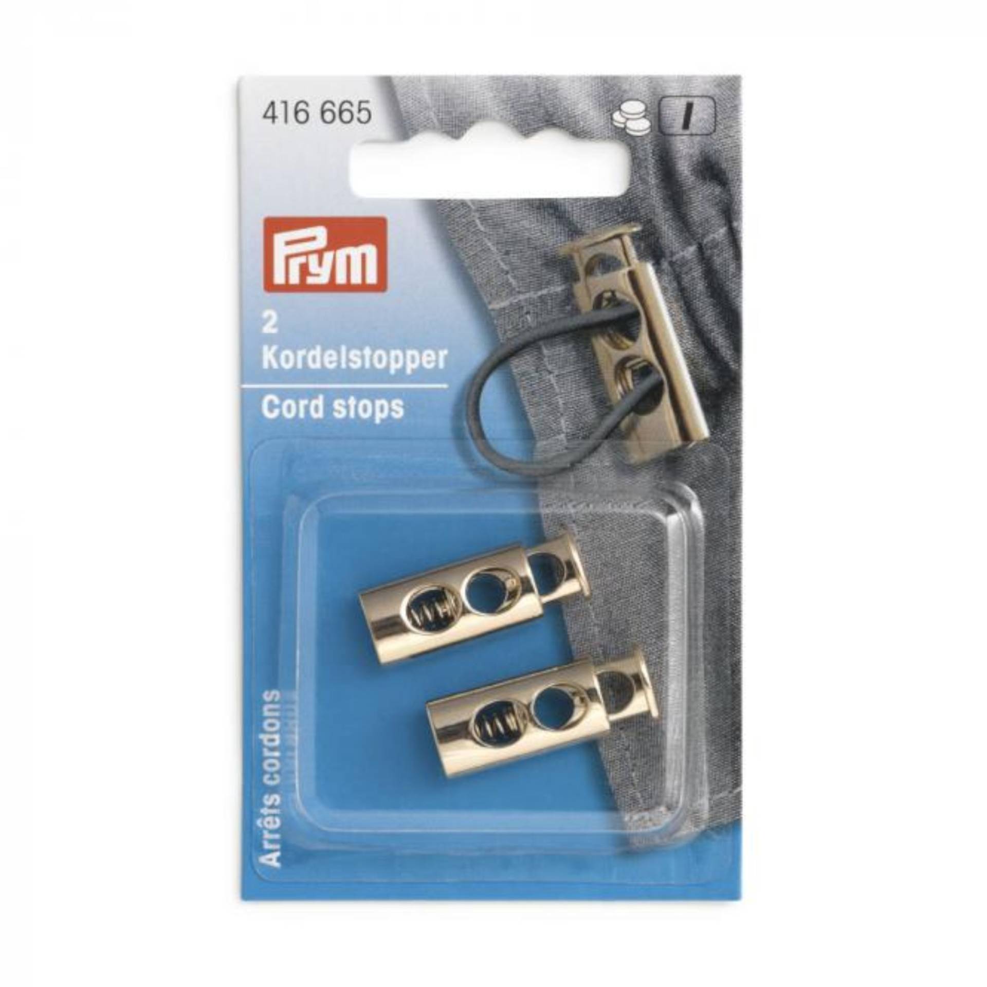 Prym Kordelstopper, 2 Loch, gold Prym Kordelstopper, 2 Loch, gold von Stoffe Hemmers