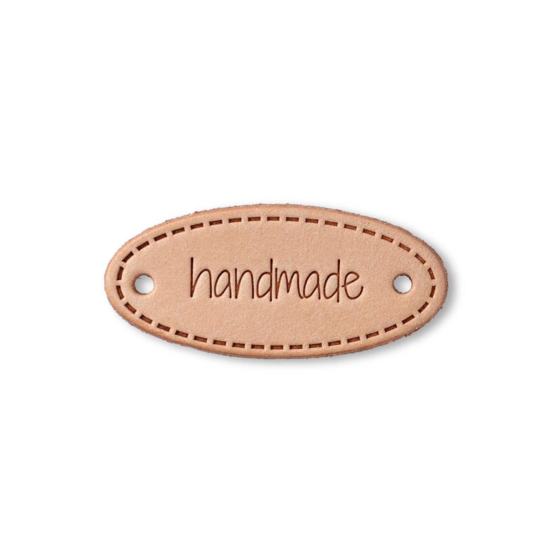 Prym Label Leder Handmade oval von Stoffe Hemmers