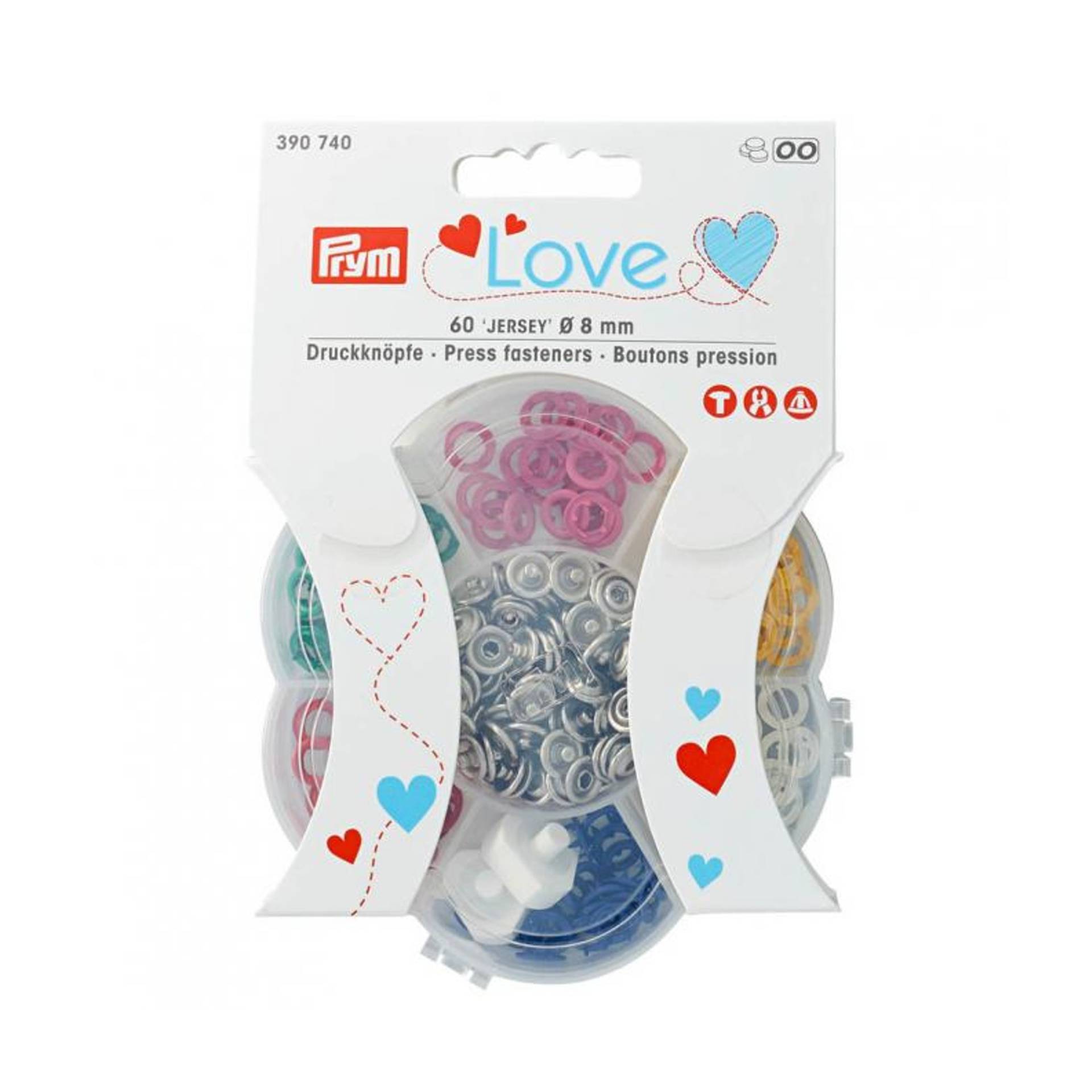 Prym Love Druckknopf Jersey Set Color MS 8 cmm von Stoffe Hemmers