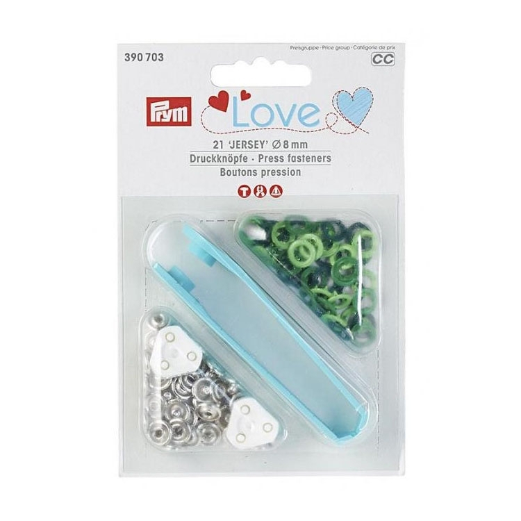 Prym Love Jersey Druckknopf 8 mm grün von Stoffe Hemmers