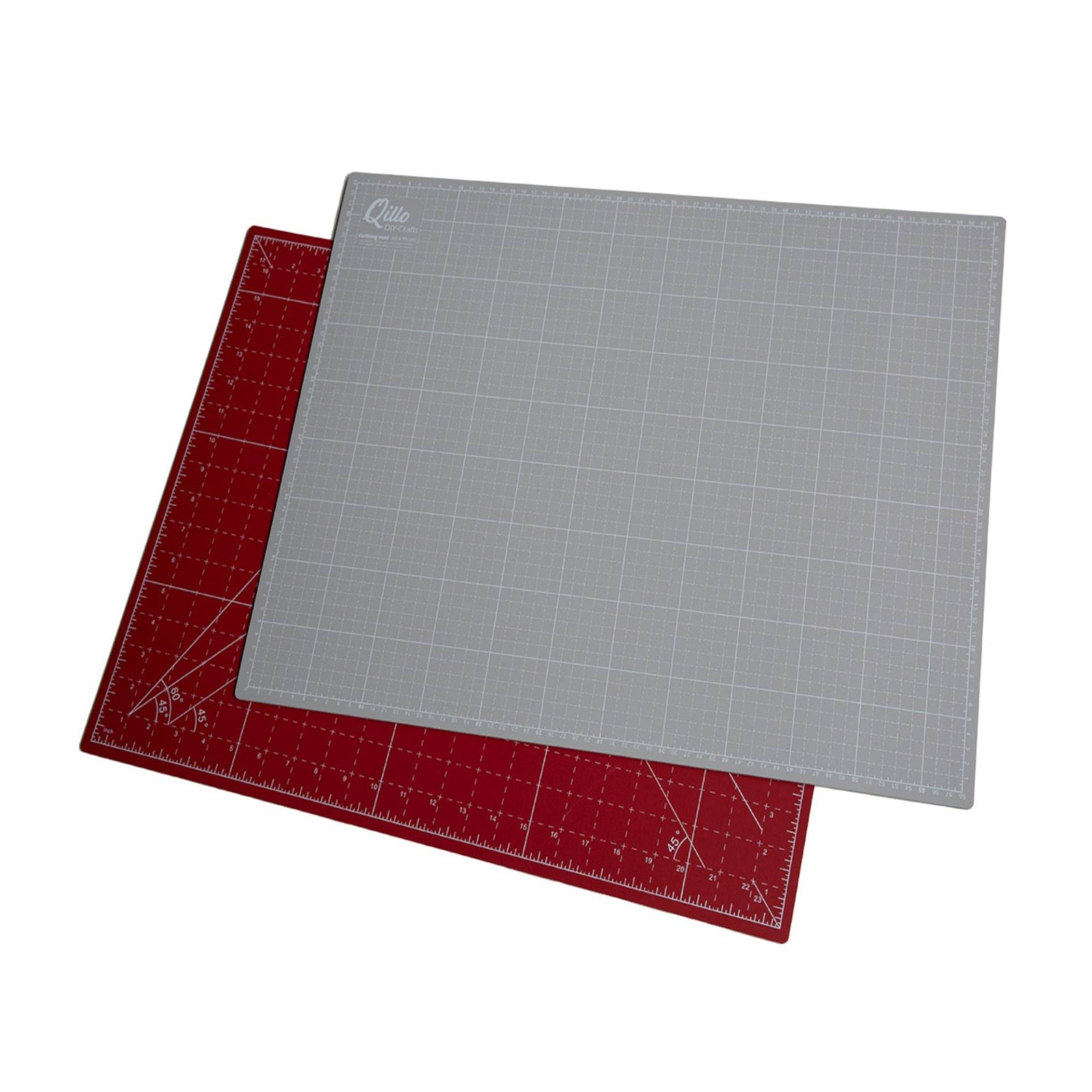Qillo Schneidematte 60 x 45 cm, rot-grau von Stoffe Hemmers