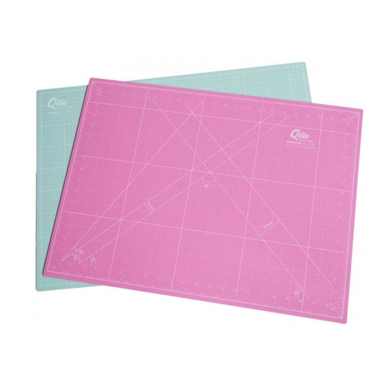 Qillo Schneidematte 60 x 90 cm, türkis-rosa von Stoffe Hemmers