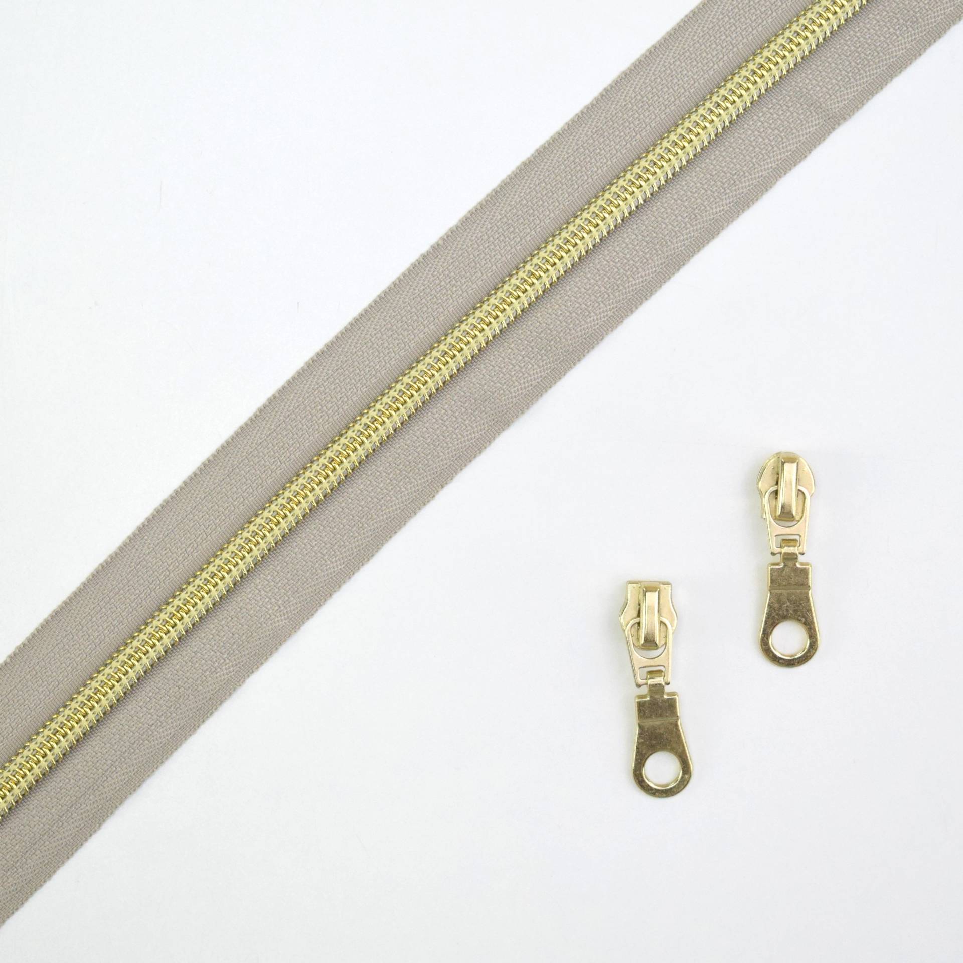 Reißverschluss 1 Meter, greige/gold von Stoffe Hemmers