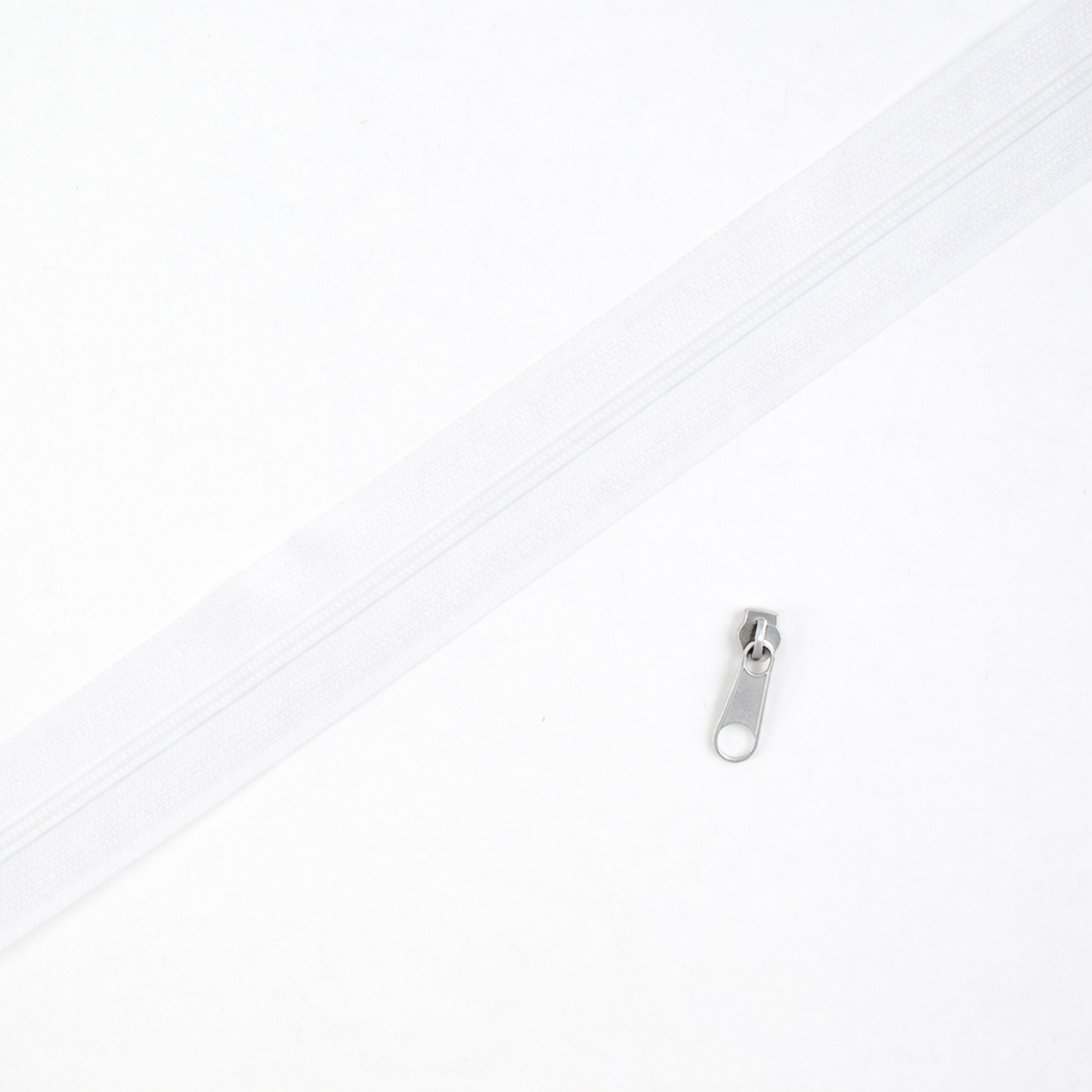 Reißverschluss Meterware uni weiß von Stoffe Hemmers